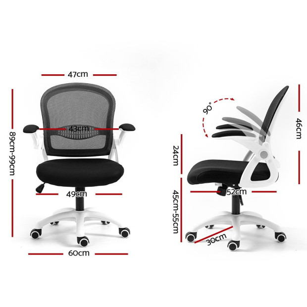 Office Chair Computer Desk Chairs Work Study Gaming Mid Back Black Image 2