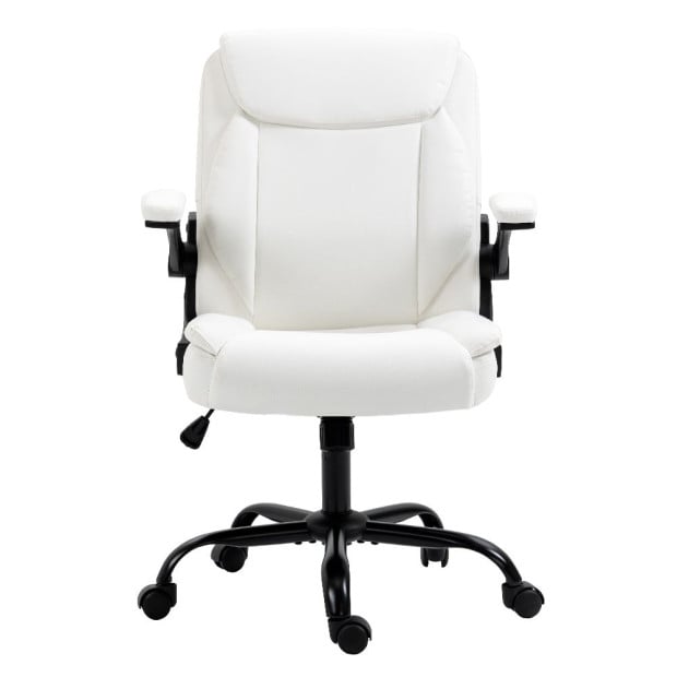 Office Chair Leather Computer Executive Chairs Gaming Study Desk White Image 3