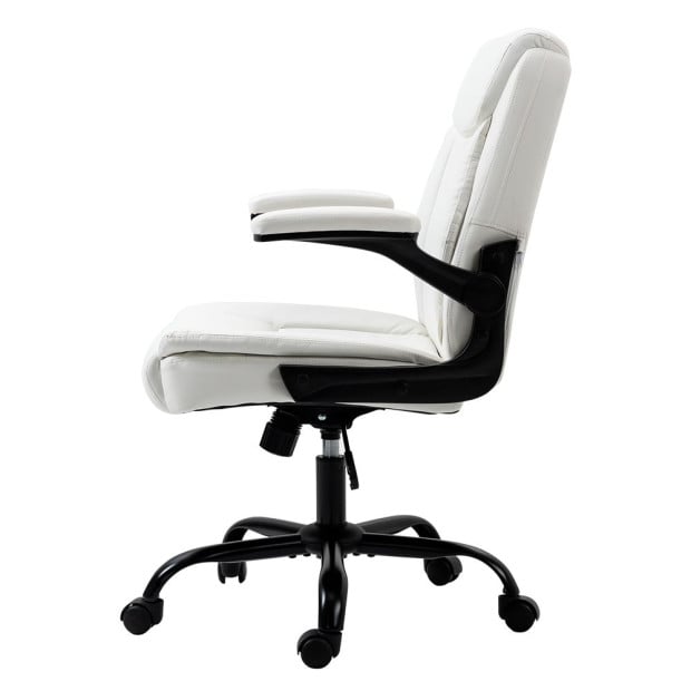 Office Chair Leather Computer Executive Chairs Gaming Study Desk White Image 4