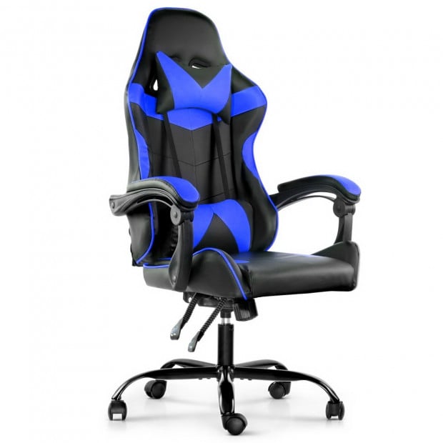 Gaming Office Chairs Computer Seating Recliner Racer Black Blue