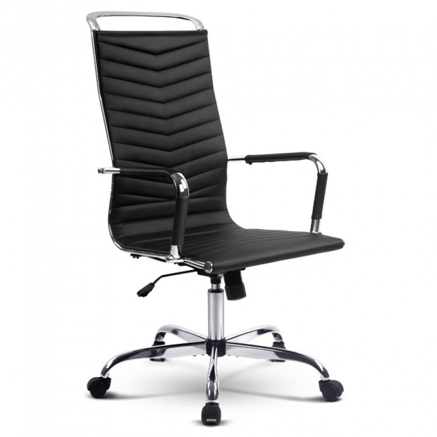 Eames Replica Office Chair High Back Seating PU Leather Black
