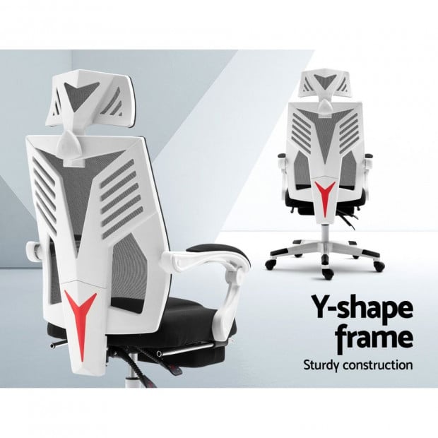 Gaming Office Chair Computer Desk Chair Home Work Recliner White Image 3