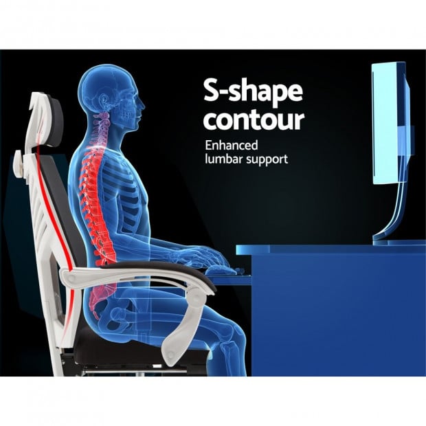 Gaming Office Chair Computer Desk Chair Home Work Recliner White Image 4