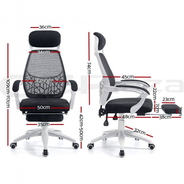 Gaming Office Chair Computer Desk Chair Home Work Study White Image 2