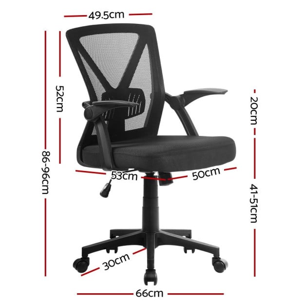 Gaming Office Chair Mesh Computer Swivel Executive Mid Back Black Image 2