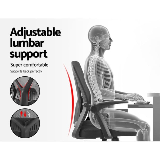 Gaming Office Chair Mesh Computer Swivel Executive Mid Back Black Image 5