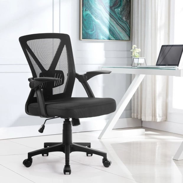 Gaming Office Chair Mesh Computer Swivel Executive Mid Back Black Image 8