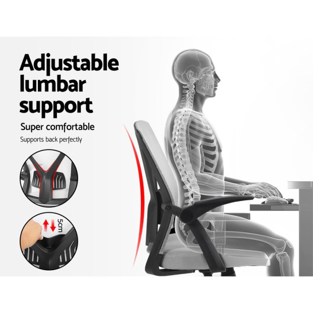 Office Chair Gaming Executive Computer Study Mesh Seat Tilt Grey Image 5
