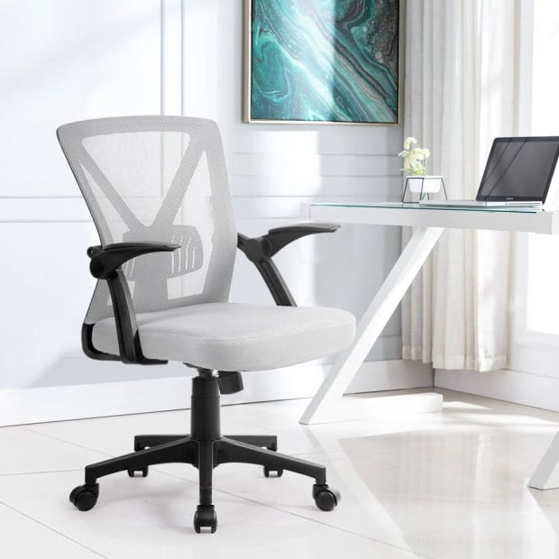 Office Chair Gaming Executive Computer Study Mesh Seat Tilt Grey Image 8