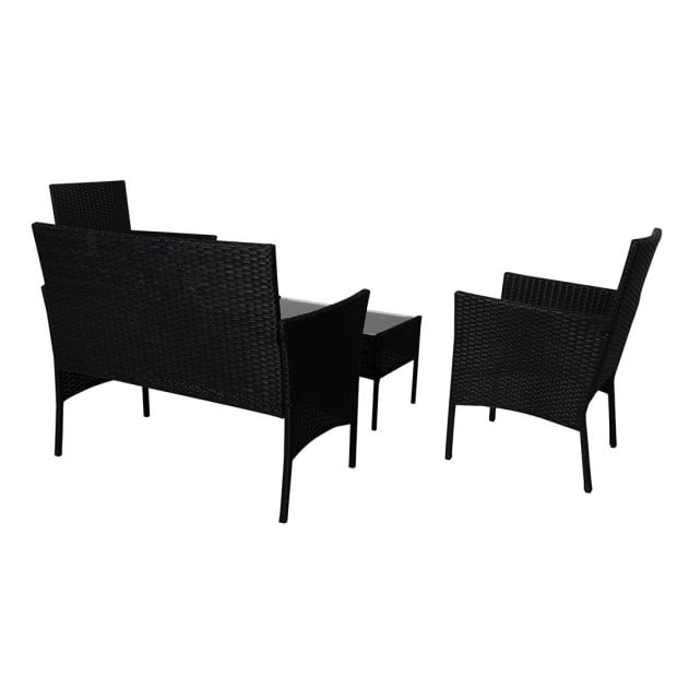 4pc Outdoor Furniture Setting Patio Garden Table Chairs Wicker Seat Image 4