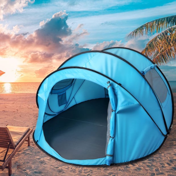Pop Up Camping Tent Beach Outdoor Family Tents Portable 4 Person Dome Image 8