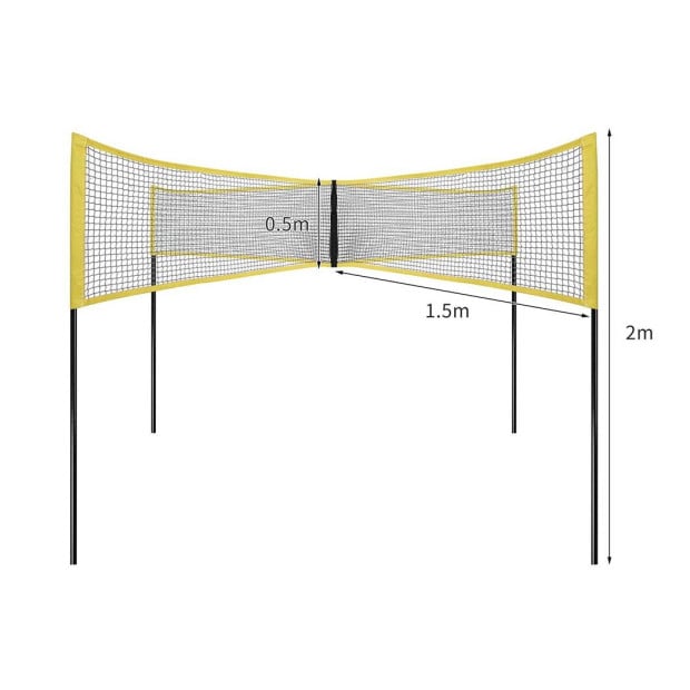 Four Square Volleyball Net Game Set Portable Sports Beach Outdoor Yard Image 3
