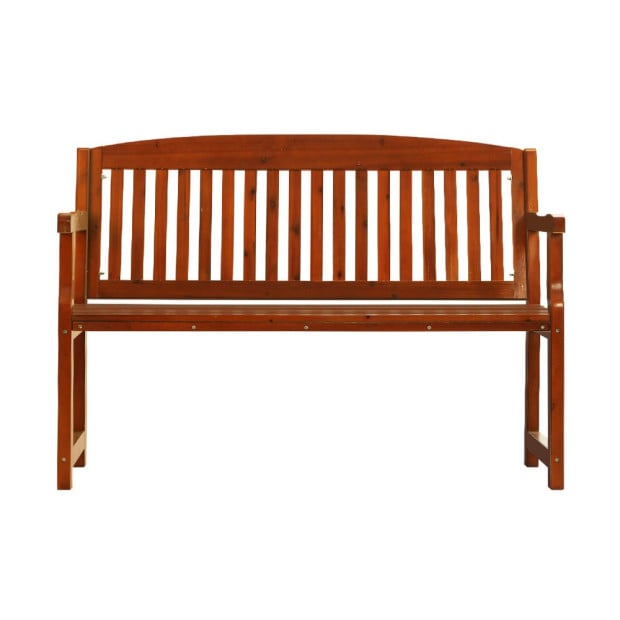 Outdoor Garden Bench Seat Wooden Chair Patio Furniture Timber Lounge Brown Image 3