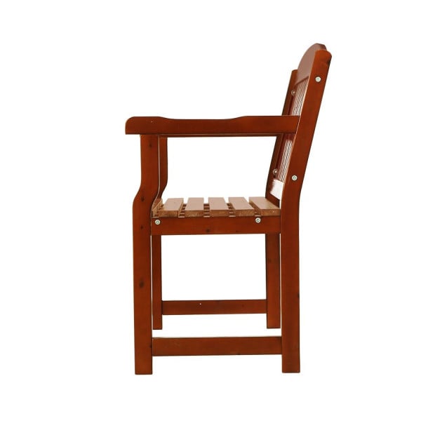 Outdoor Garden Bench Seat Wooden Chair Patio Furniture Timber Lounge Brown Image 4