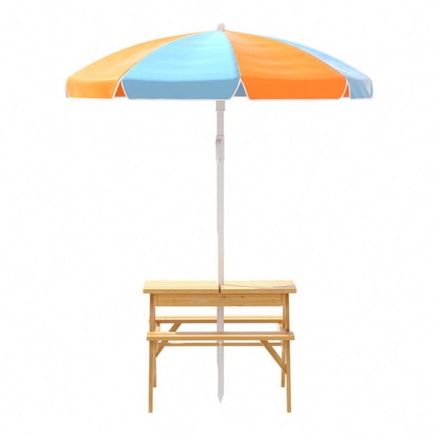 Kids Outdoor Table And Chairs Umbrella Water Sand Pit Box Image 3