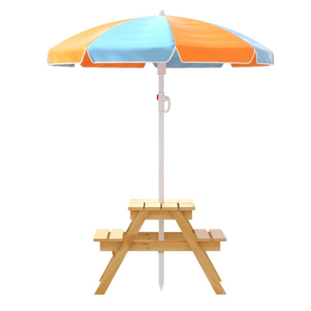 Kids Outdoor Table And Chairs Umbrella Water Sand Pit Box Image 4