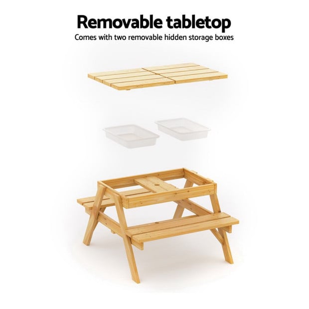 Kids Outdoor Table And Chairs Umbrella Water Sand Pit Box Image 7