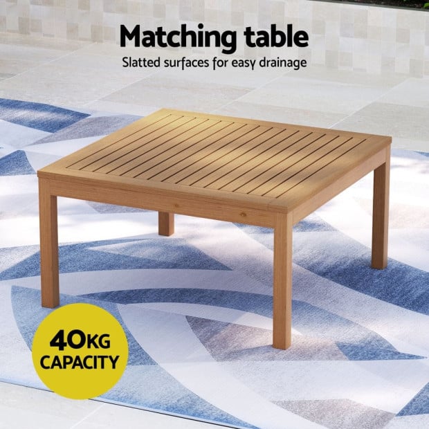 4-seater Outdoor Sofa Set Wooden Lounge Setting 5pcs Image 6