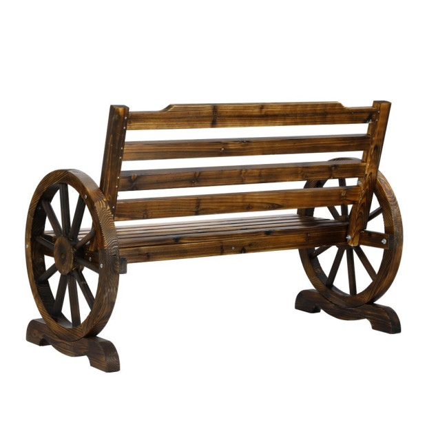 Wooden Garden Bench Seat Outdoor Furniture Wagon Chair Patio Lounge Image 4