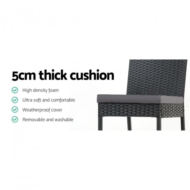 Outdoor Bar Stools Dining Chairs Rattan Furniture X4 Image 5