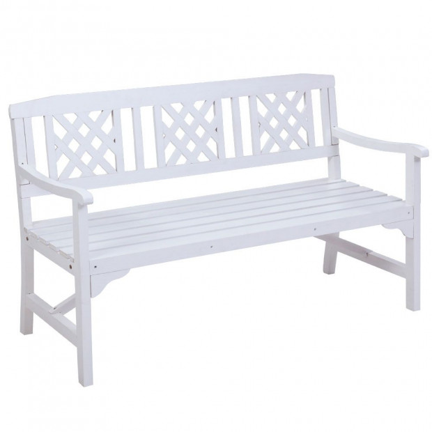 Garden Bench 3 Seat Patio Furniture Timber Outdoor Lounge Chair White