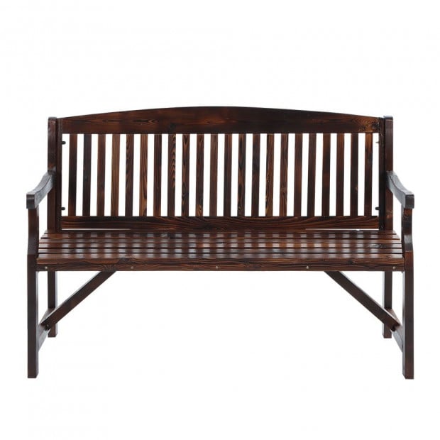Wooden Garden Bench Chair Outdoor Furniture Décor Patio Deck 3 Seater Image 3