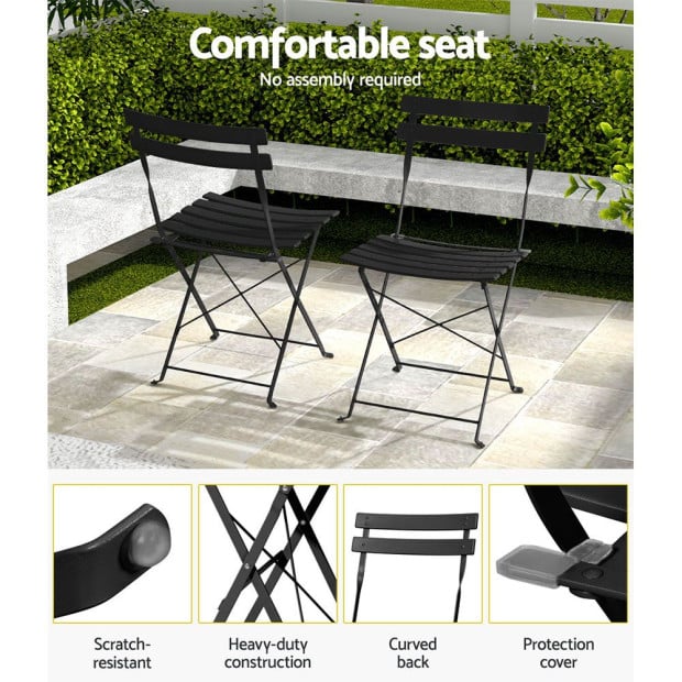Outdoor Setting Table And Chairs Folding Patio Furniture Bistro Set Image 7