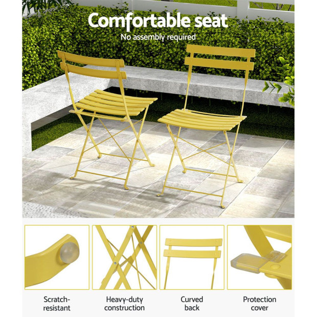 Outdoor Setting Bistro Set Table And Chairs Folding Patio Furniture Image 7