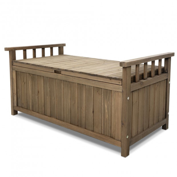 Outdoor Storage Box Wooden Garden Bench Chest Toy Tool Sheds Furniture
