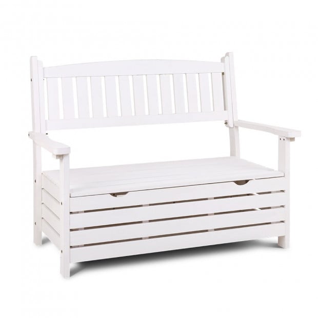 Outdoor Storage Bench Box Wooden Chair, White Storage Bench Seat Au