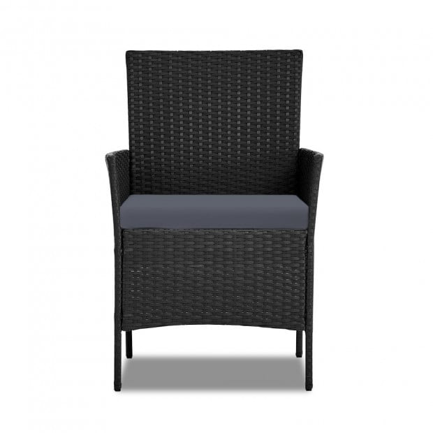 4-piece Rattan Outdoor Set - Black Image 5