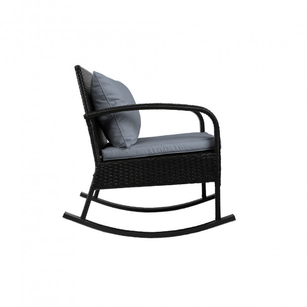 Gardeon 3 Piece Outdoor Rocking Set Black