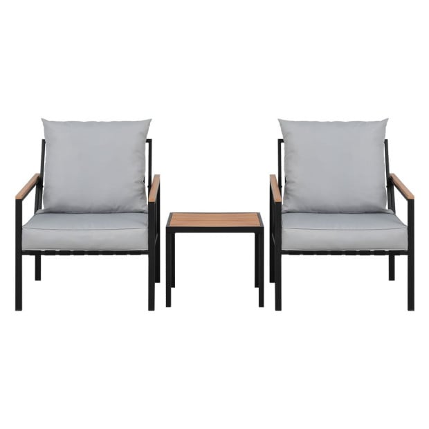 Outdoor Furniture 3pcs Lounge Setting Bistro Set Chairs Table Patio Image 3
