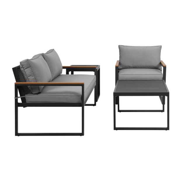 Outdoor Sofa Set 3seater Corner Modular Lounge Setting Steel