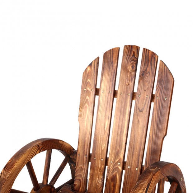 Wagon Wheels Outdoor Rocking Chair - Brown Image 6