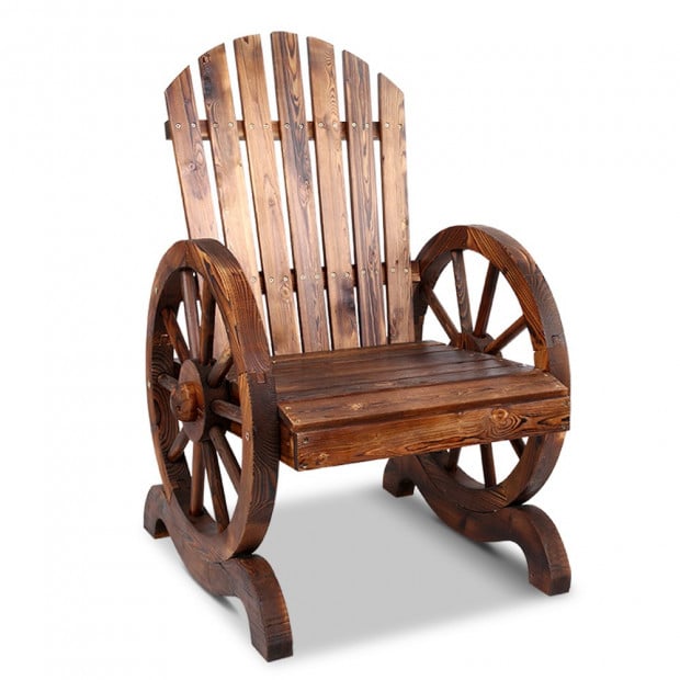 Rustic Style Wooden Wagon Chair Outdoor