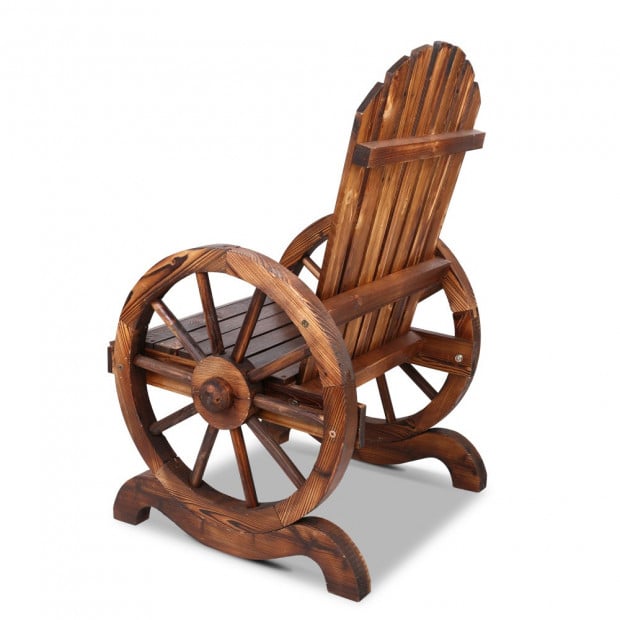 Rustic Style Wooden Wagon Chair Outdoor Image 5