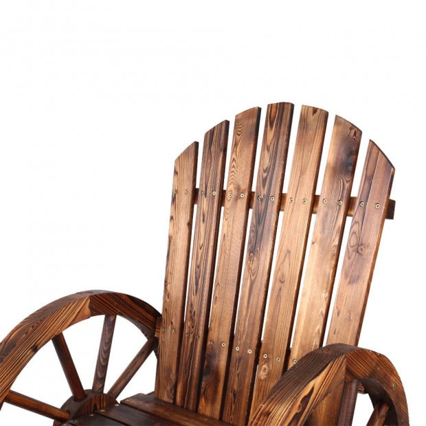 Rustic Style Wooden Wagon Chair Outdoor Image 6