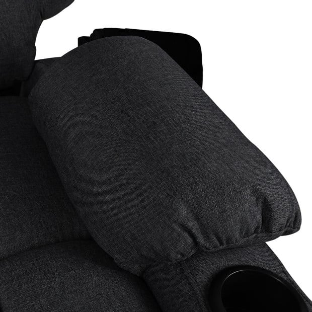 Recliner Chair Electric Lift Armchair Lounge Fabric Sofa USB Charge Black Image 5