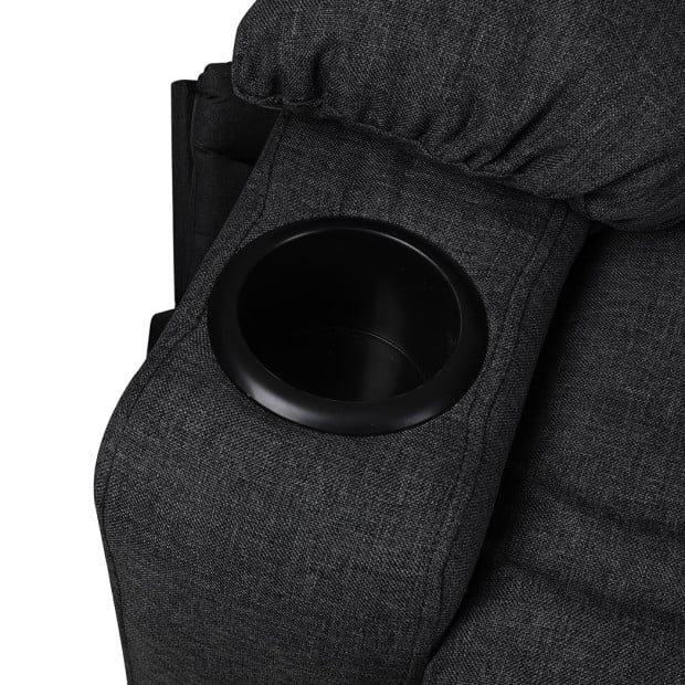 Recliner Chair Electric Lift Armchair Lounge Fabric Sofa USB Charge Black Image 6