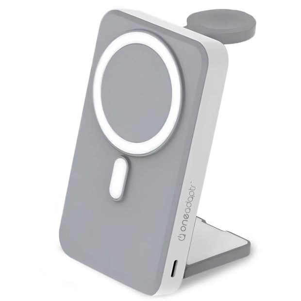 OneAdaptr OneGo Grey 5 in 1 MagSafe Charging Stand Power Bank Image 2