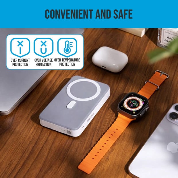 OneAdaptr OneGo Grey 5 in 1 MagSafe Charging Stand Power Bank Image 11