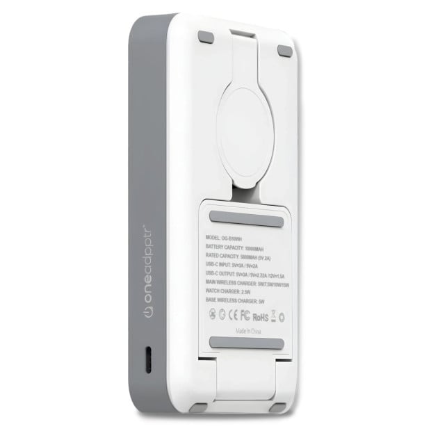 OneAdaptr OneGo White 5 in 1 MagSafe Charging Stand Power Bank Image 6