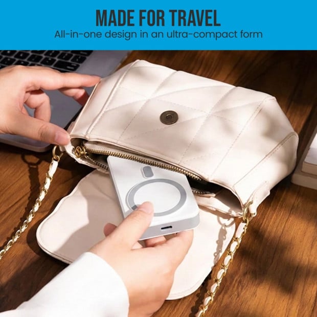 OneAdaptr OneGo White 5 in 1 MagSafe Charging Stand Power Bank Image 10