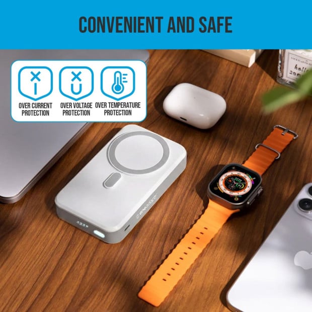 OneAdaptr OneGo White 5 in 1 MagSafe Charging Stand Power Bank Image 11