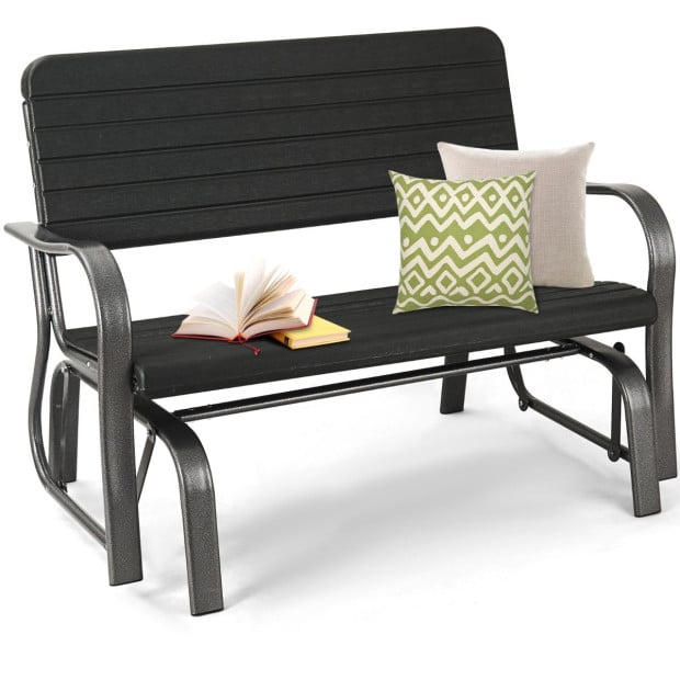 2-person Glider Bench With Ergonomic Backrest & Armrests