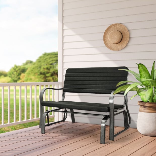 2-person Glider Bench With Ergonomic Backrest & Armrests Image 2