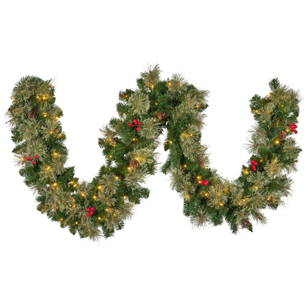 Bristle Berry Multicolour Pre-Lit Christmas Garland - 274cm Image 4