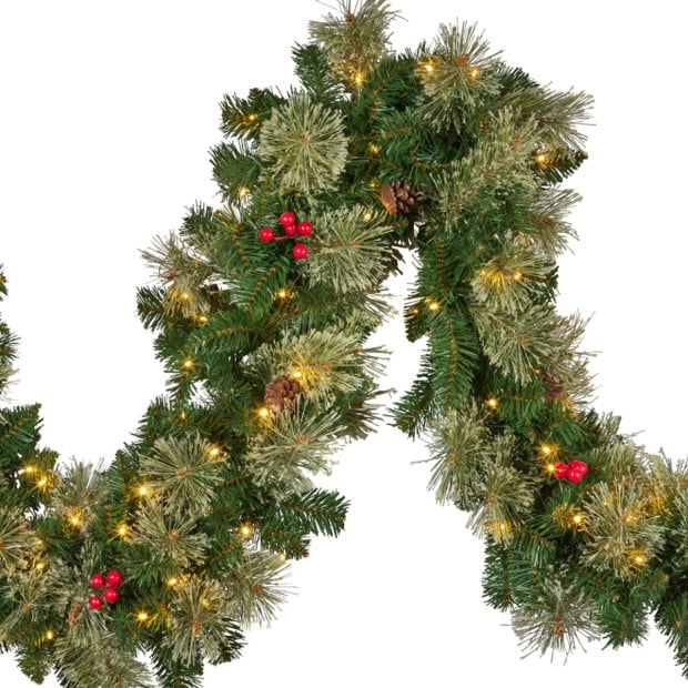 Bristle Berry Multicolour Pre-Lit Christmas Garland - 274cm Image 8