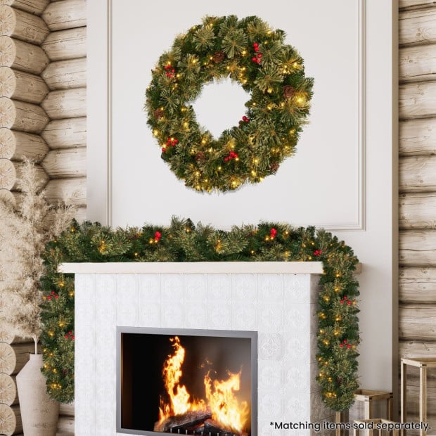 Bristle Berry Multicolour Pre-Lit Christmas Garland - 274cm Image 11